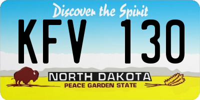 ND license plate KFV130