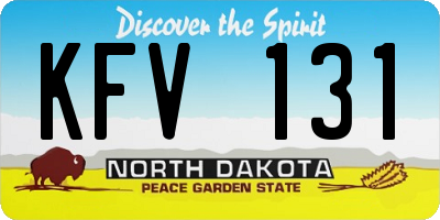 ND license plate KFV131