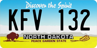 ND license plate KFV132