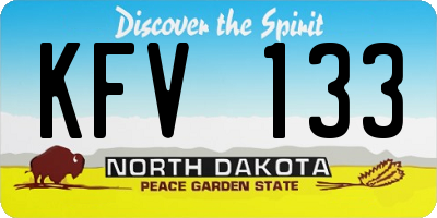 ND license plate KFV133