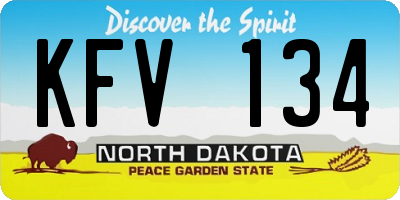 ND license plate KFV134