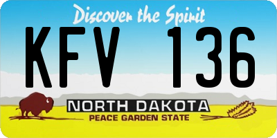 ND license plate KFV136