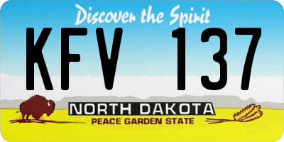 ND license plate KFV137