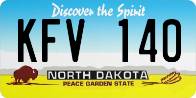 ND license plate KFV140