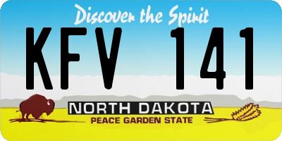 ND license plate KFV141