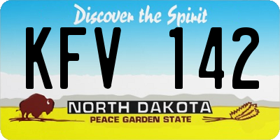 ND license plate KFV142