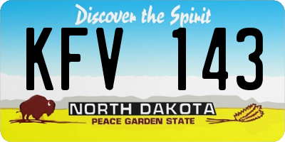 ND license plate KFV143