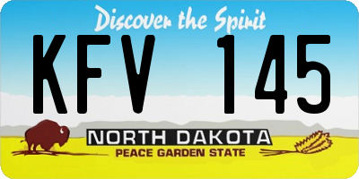ND license plate KFV145