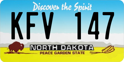 ND license plate KFV147