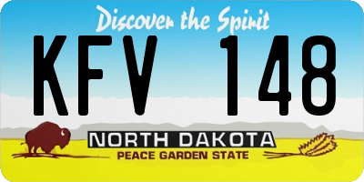 ND license plate KFV148