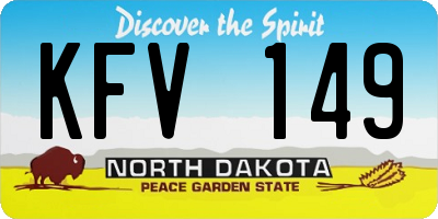 ND license plate KFV149