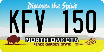 ND license plate KFV150