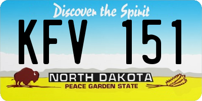 ND license plate KFV151