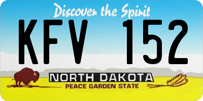 ND license plate KFV152