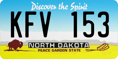 ND license plate KFV153