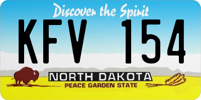ND license plate KFV154