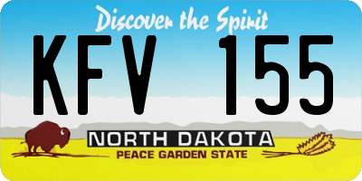 ND license plate KFV155