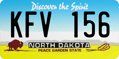 ND license plate KFV156
