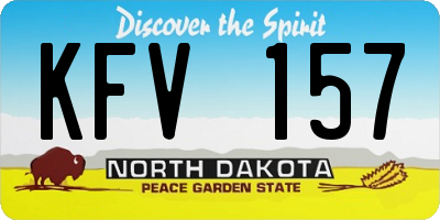 ND license plate KFV157