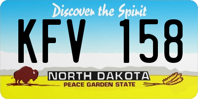 ND license plate KFV158
