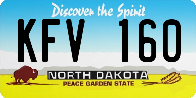 ND license plate KFV160