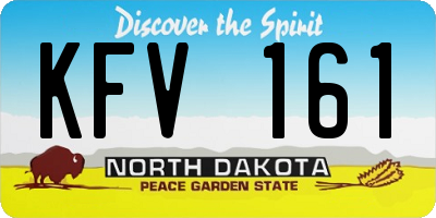 ND license plate KFV161