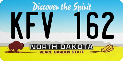 ND license plate KFV162