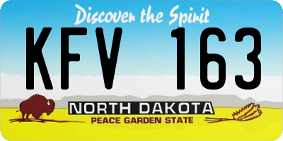 ND license plate KFV163