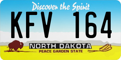ND license plate KFV164