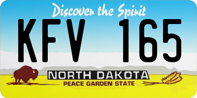 ND license plate KFV165
