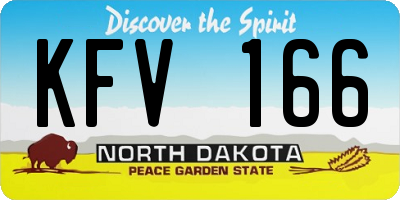 ND license plate KFV166
