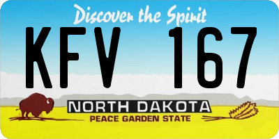 ND license plate KFV167