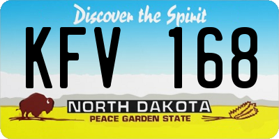 ND license plate KFV168