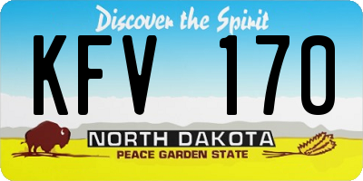 ND license plate KFV170