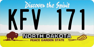 ND license plate KFV171