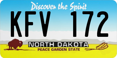 ND license plate KFV172