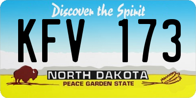 ND license plate KFV173