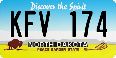 ND license plate KFV174