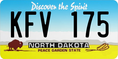 ND license plate KFV175