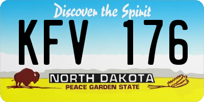 ND license plate KFV176
