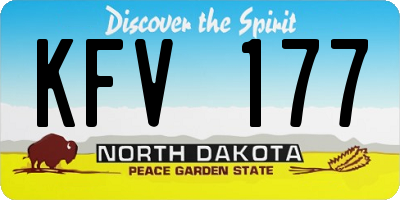 ND license plate KFV177