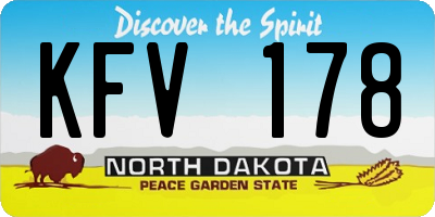 ND license plate KFV178