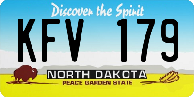 ND license plate KFV179