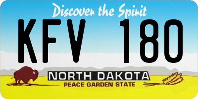 ND license plate KFV180