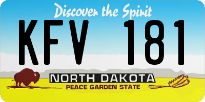 ND license plate KFV181