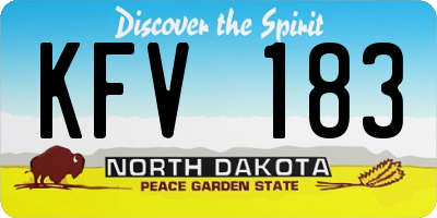 ND license plate KFV183