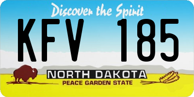 ND license plate KFV185