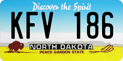 ND license plate KFV186