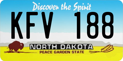 ND license plate KFV188