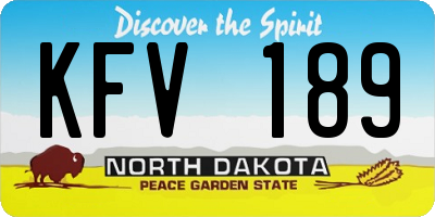 ND license plate KFV189